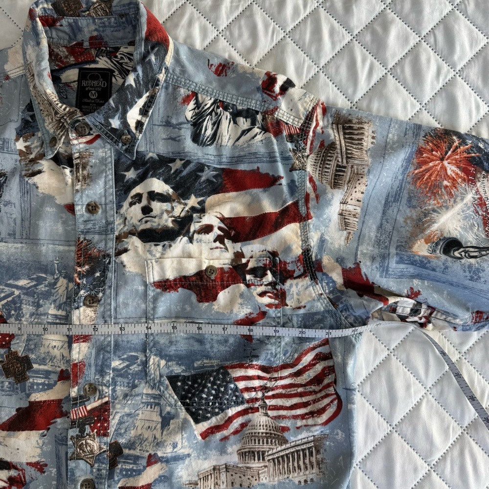 ❌❌SOLD❌❌ RedHead Blue and Red Patriotic Button Down Shirt - Picture 8 of 8
